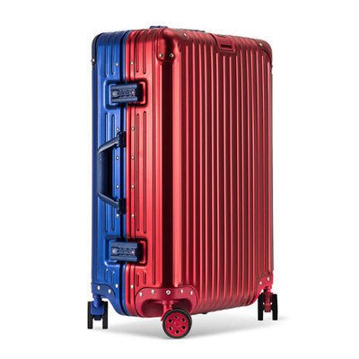 LovelyRLovely LovelyRLovely Aluminium Magnesium Alloy Blue With Red Classic / 20 Inches LovelyRLovely Aluminium Magnesium Alloy Large Capacity Luggage