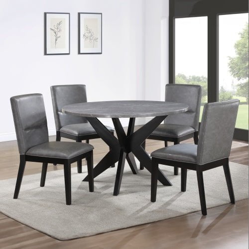 LovelyRLovely LovelyRLovely Amy 5 Piece Dining Set Gray LovelyRLovely Amy 5 Piece Dining Set