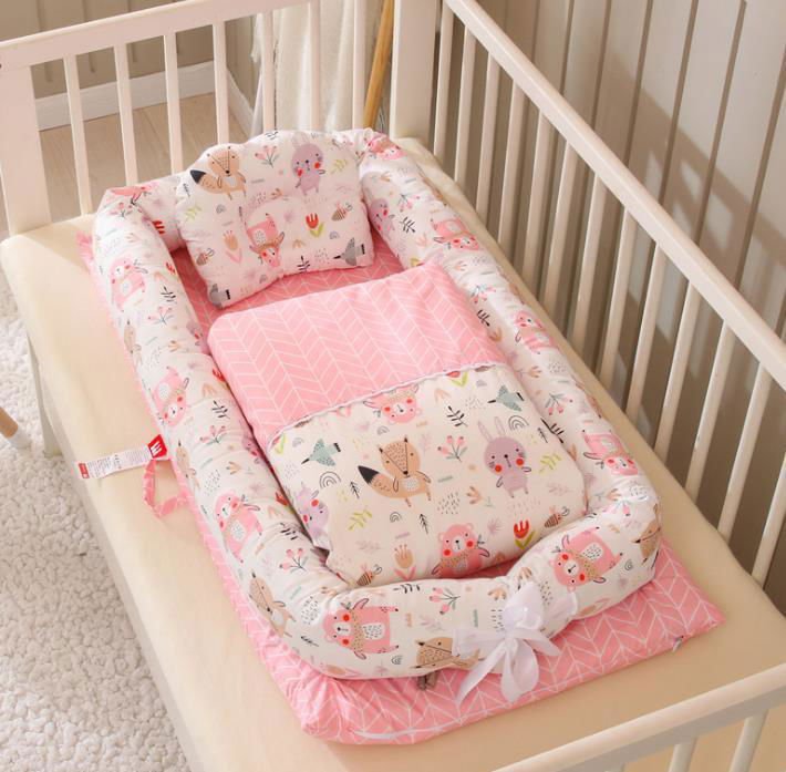 LovelyRLovely LovelyRLovely Anti-Pressure Newborn Fold T LovelyRLovely Anti-Pressure Newborn Foldable Portable Crib Middle Bed