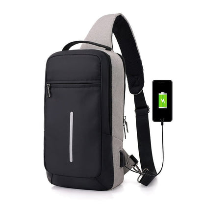 LovelyRLovely LovelyRLovely Anti-Theft USB Charging Ch Light grey LovelyRLovely Anti-Theft USB Charging Chest Bag