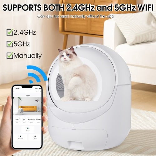 LovelyRLovely LovelyRLovely App Control Smart Automati White LovelyRLovely App Control Smart Automatic Litter Box