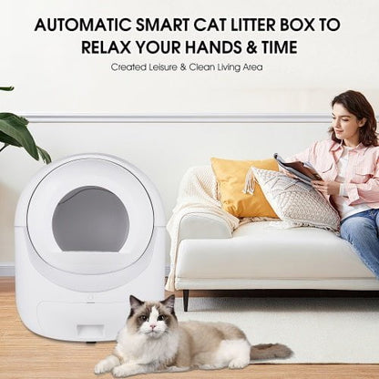 LovelyRLovely LovelyRLovely App Control Smart Automati White LovelyRLovely App Control Smart Automatic Litter Box