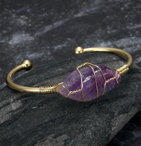 LovelyRLovely LovelyRLovely Asgard Natural Gemstone Ba Amethyst LovelyRLovely Asgard Natural Gemstone Bangle