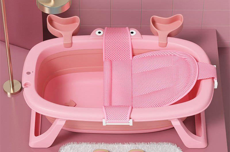 LovelyRLovely LovelyRLovely Baby Foldable Bathtub Coral powder with bath net LovelyRLovely Baby Foldable Bathtub