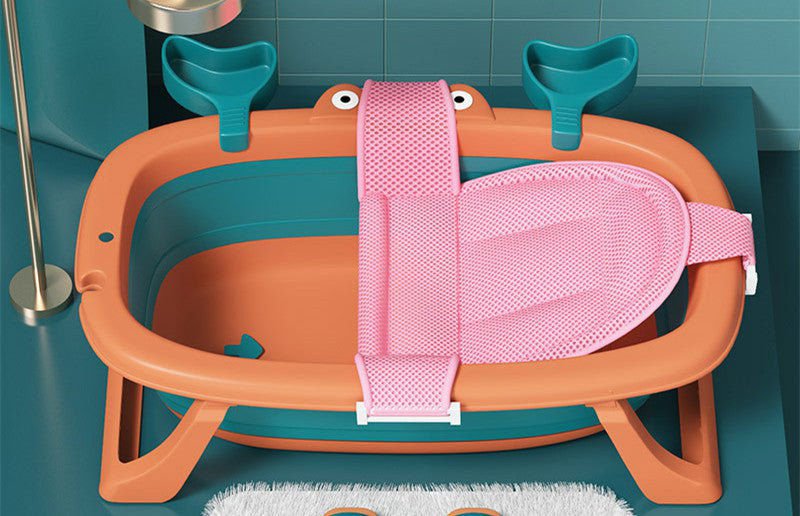 LovelyRLovely LovelyRLovely Baby Foldable Bathtub Orange with bath net LovelyRLovely Baby Foldable Bathtub