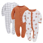 LovelyRLovely LovelyRLovely Baby Long Sleeve Jumpsuit Orange Bear Grid / 56cm LovelyRLovely Baby Long Sleeve Jumpsuit