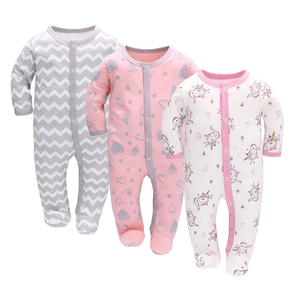 LovelyRLovely LovelyRLovely Baby Long Sleeve Jumpsuit Peach Heart Unicorn / 56cm LovelyRLovely Baby Long Sleeve Jumpsuit