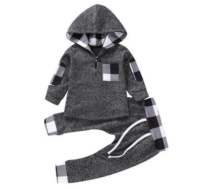 LovelyRLovely LovelyRLovely Baby Long Sleeve Plaid Swe Grey / 100cm LovelyRLovely Baby Long Sleeve Plaid Sweater Set