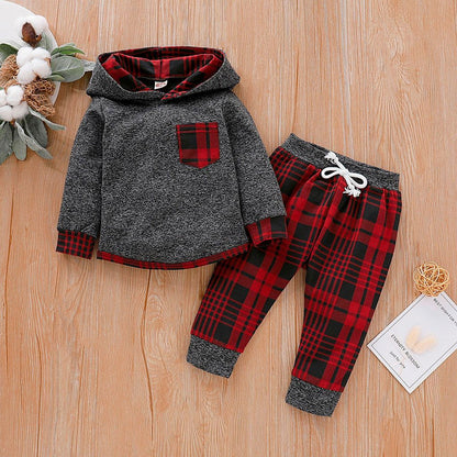 LovelyRLovely LovelyRLovely Baby Long Sleeve Plaid Swe Red / 100cm LovelyRLovely Baby Long Sleeve Plaid Sweater Set