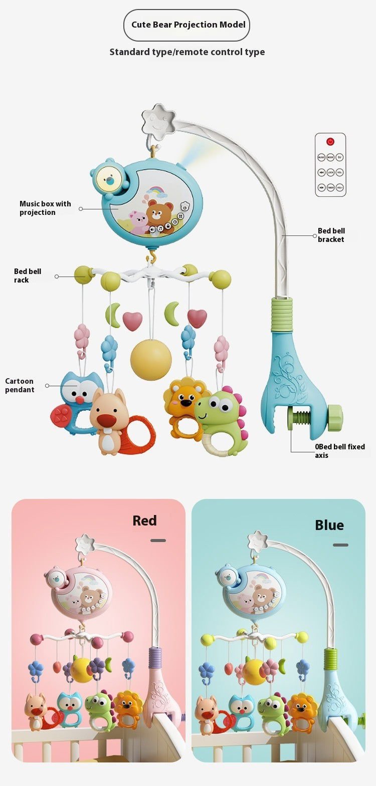 LovelyRLovely LovelyRLovely Baby Multifunctional Rotat LovelyRLovely Baby Multifunctional Rotating Bedside Toy