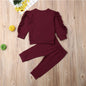 LovelyRLovely LovelyRLovely Baby Ruffles Jumper Wine red / 100cm LovelyRLovely Baby Ruffles 2pcs Set