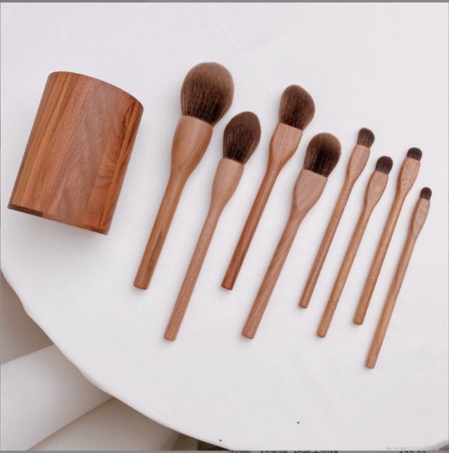 LovelyRLovely LovelyRLovely Black Walnut Makeup Brush 8brushes and wooden barrels LovelyRLovely Black Walnut Makeup Brush Set