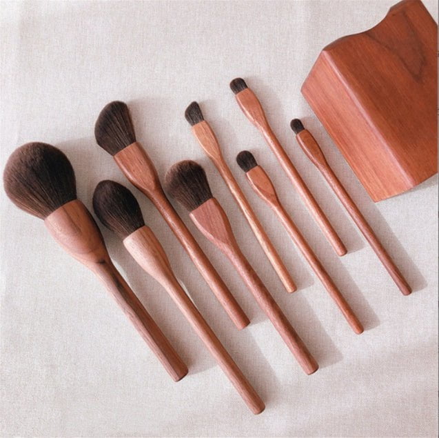 LovelyRLovely LovelyRLovely Black Walnut Makeup Brush 8brushes plus square bucket LovelyRLovely Black Walnut Makeup Brush Set