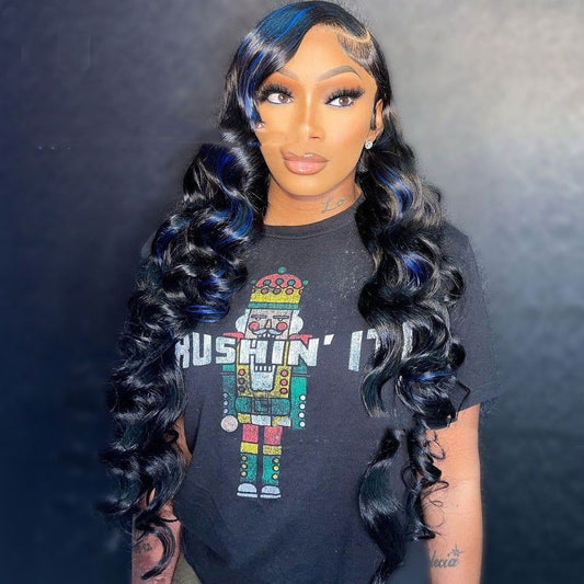 LovelyRLovely LovelyRLovely Blue Highlights Human hair LovelyRLovely Blue Highlights Human hair Wig