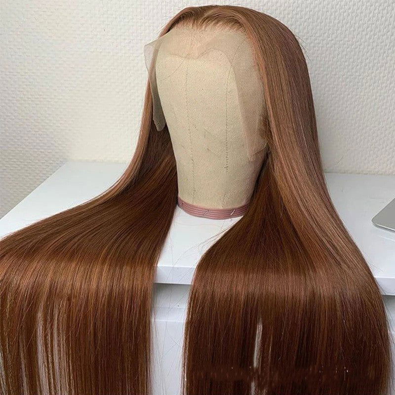 LovelyRLovely LovelyRLovely Brown Human Hair Straight 13x4 / 18 Inches LovelyRLovely Brown Human Hair Straight Wig