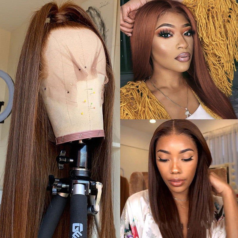 LovelyRLovely LovelyRLovely Brown Human Hair Straight LovelyRLovely Brown Human Hair Straight Wig