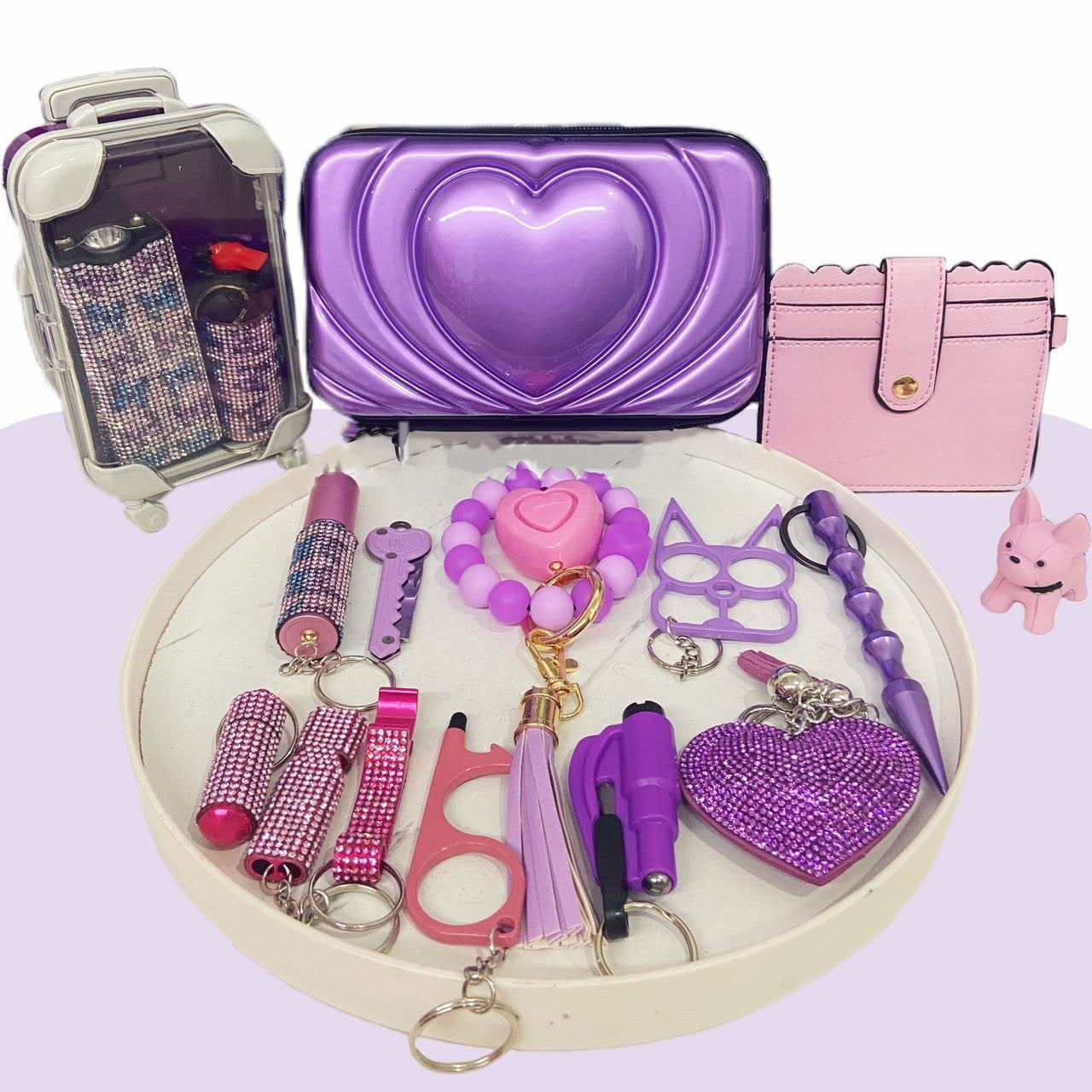 LovelyRLovely LovelyRLovely Butterfly Pattern Self Def Purple LovelyRLovely Butterfly Pattern Self Defence Keychain Set