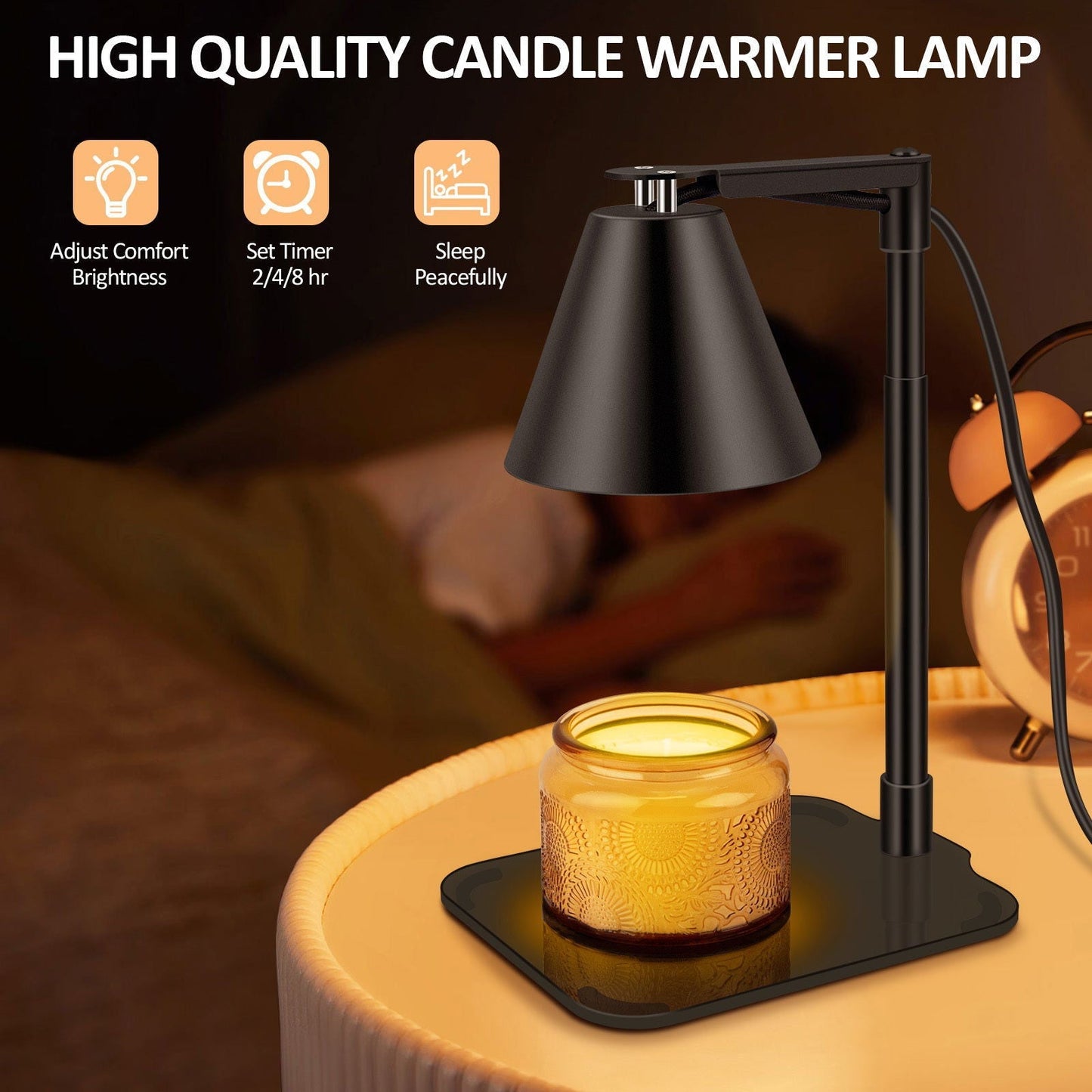 LovelyRLovely LovelyRLovely Candle Warmer Lamp With Ti Black LovelyRLovely Candle Warmer Lamp With Timer