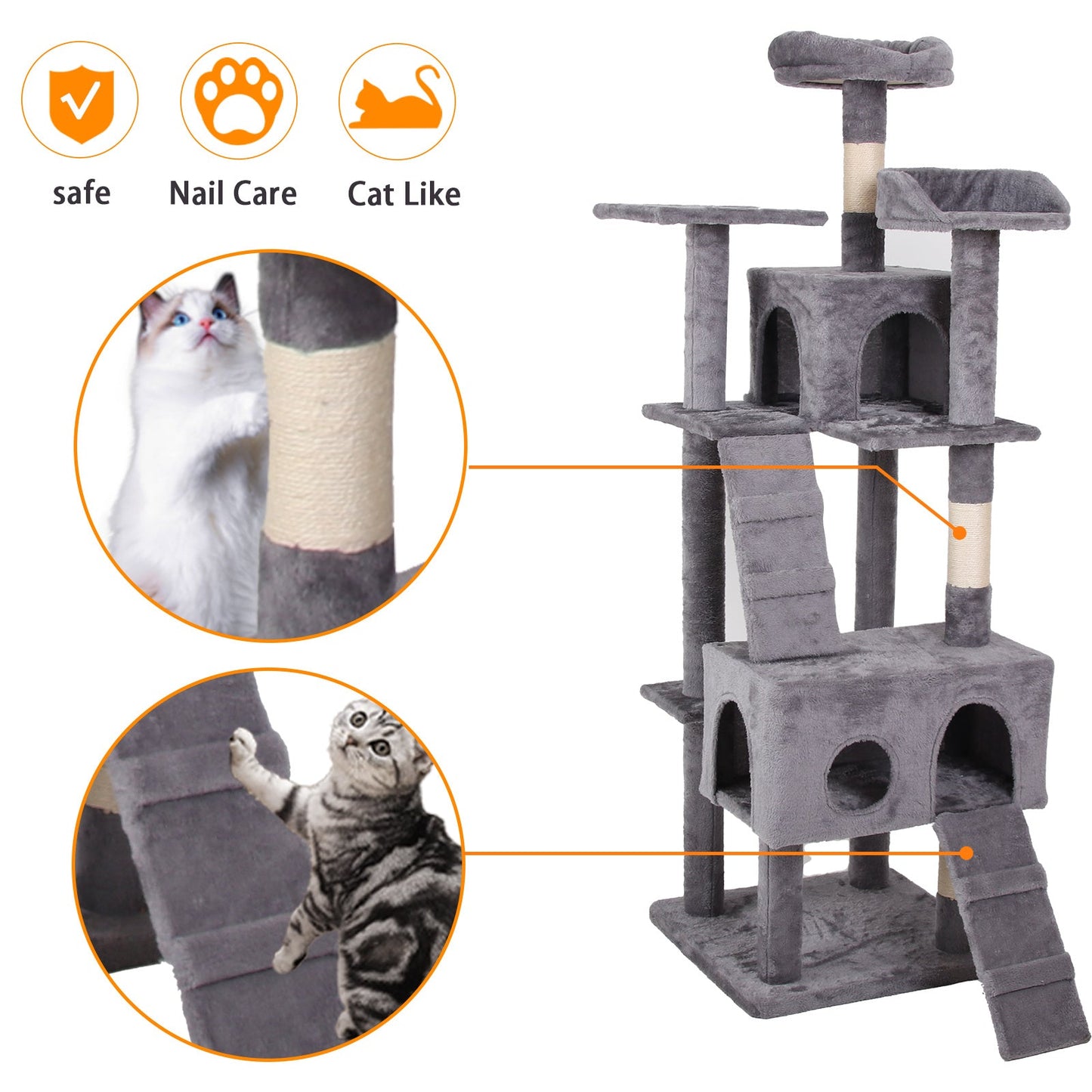 LovelyRLovely LovelyRLovely Cat Climbing Frame Grey LovelyRLovely Cat Climbing Frame