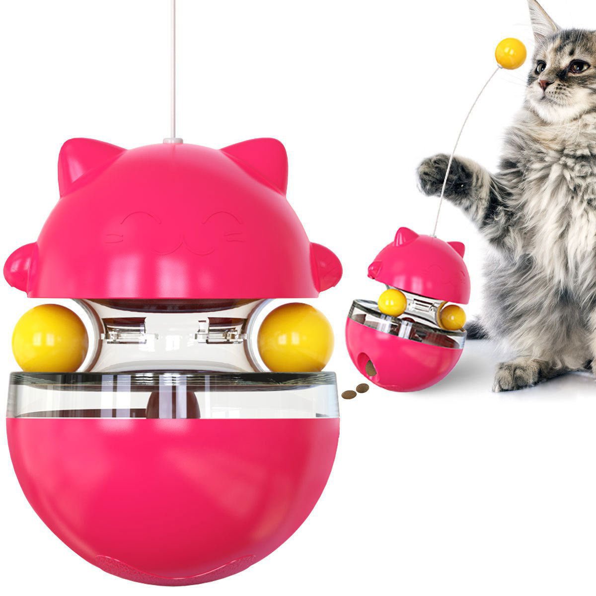 LovelyRLovely LovelyRLovely Cat Interactive Treat Disp Pink LovelyRLovely Cat Interactive Treat Dispenser Toy