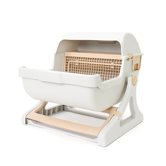 LovelyRLovely LovelyRLovely Cat Semi-Enclosed Litter B Beige LovelyRLovely Cat Semi-Enclosed Litter Box