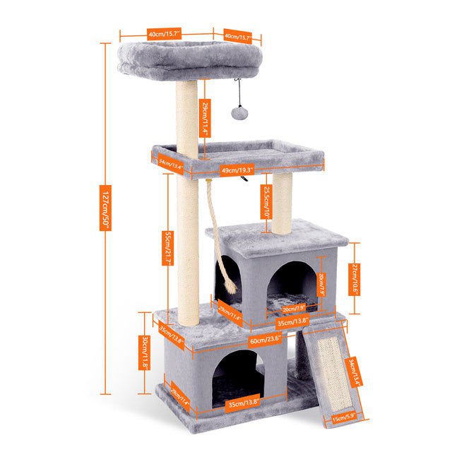 LovelyRLovely LovelyRLovely Cat Spacious Luxury Tower AMT0030GY LovelyRLovely Cat Spacious Luxury Tower With Double Condos