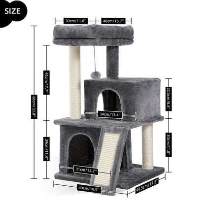 LovelyRLovely LovelyRLovely Cat Spacious Luxury Tower AMT0140GYLF LovelyRLovely Cat Spacious Luxury Tower With Double Condos