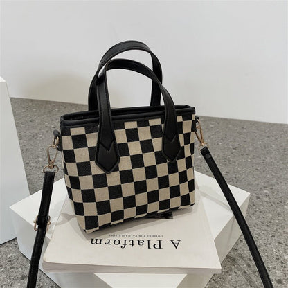 LovelyRLovely LovelyRLovely Checkerboard Shoulder Bag Black Plaid Without Pendant LovelyRLovely Checkerboard Shoulder Bag