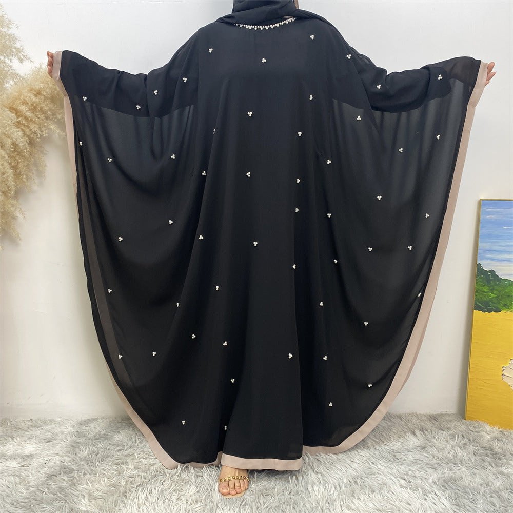 LovelyRLovely LovelyRLovely Chiffon Elegant Loose Musl LovelyRLovely Chiffon Elegant Loose Muslim Robe Bat Sleeve Dress