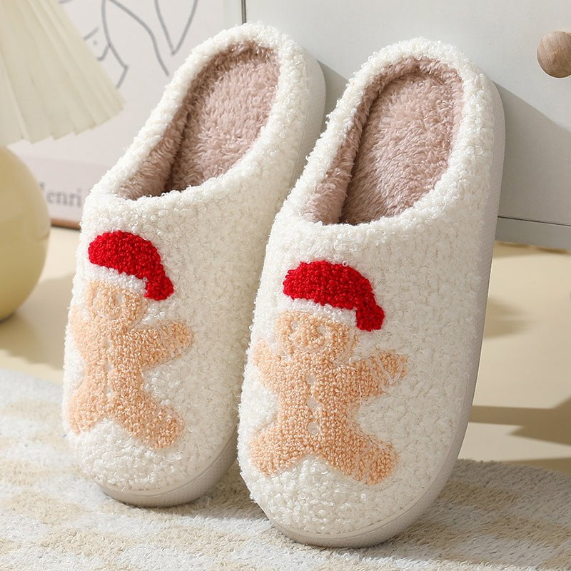 LovelyRLovely LovelyRLovely Christmas Home Slippers Gingerbread Man / 36or37 LovelyRLovely Christmas Home Slippers