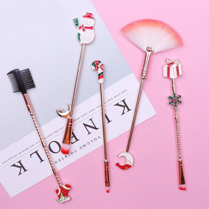 LovelyRLovely LovelyRLovely Christmas Moose Makeup Bru Rose gold LovelyRLovely Christmas Moose Makeup Brush Set