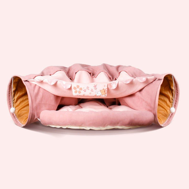 LovelyRLovely LovelyRLovely Collapsible Cat Tunnel Dur Pink LovelyRLovely Collapsible Cat Tunnel Durable Washable Collapsible