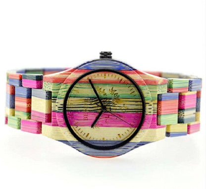 LovelyRLovely LovelyRLovely Colored Bamboo Wood Carvin Bamboo Female LovelyRLovely Colored Bamboo Wood Carving Couple Watch