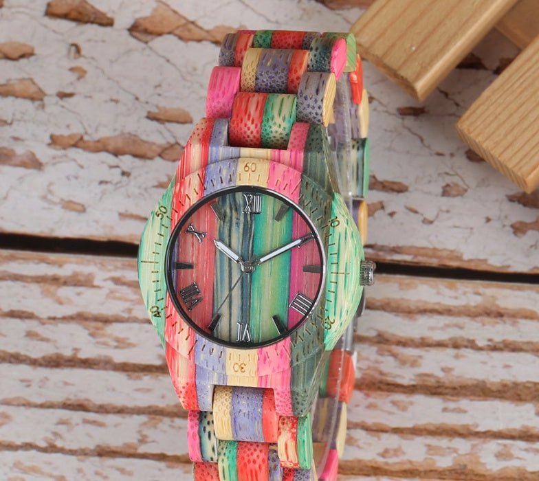 LovelyRLovely LovelyRLovely Colored Bamboo Wood Carvin LovelyRLovely Colored Bamboo Wood Carving Couple Watch