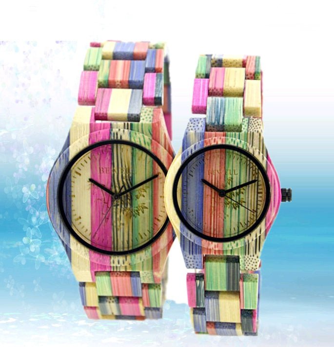 LovelyRLovely LovelyRLovely Colored Bamboo Wood Carvin LovelyRLovely Colored Bamboo Wood Carving Couple Watch