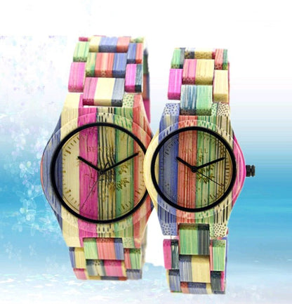 LovelyRLovely LovelyRLovely Colored Bamboo Wood Carvin LovelyRLovely Colored Bamboo Wood Carving Couple Watch