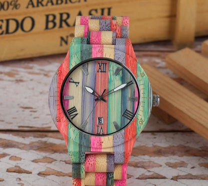 LovelyRLovely LovelyRLovely Colored Bamboo Wood Carvin Man LovelyRLovely Colored Bamboo Wood Carving Couple Watch