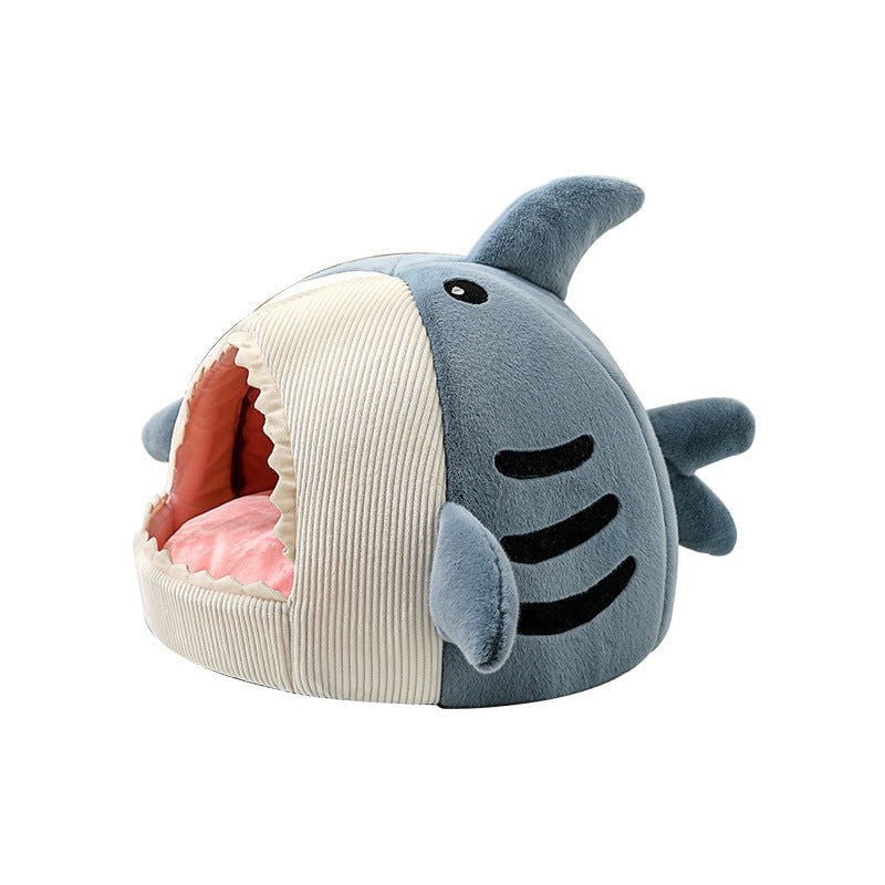 LovelyRLovely LovelyRLovely Cosy And Soft Hideout Shar Blue / L LovelyRLovely Cosy And Soft Hideout Shark Cat Kennel