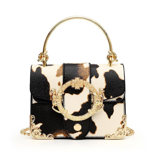 LovelyRLovely LovelyRLovely Cow Pattern Handbag Black white LovelyRLovely Cow Pattern Handbag