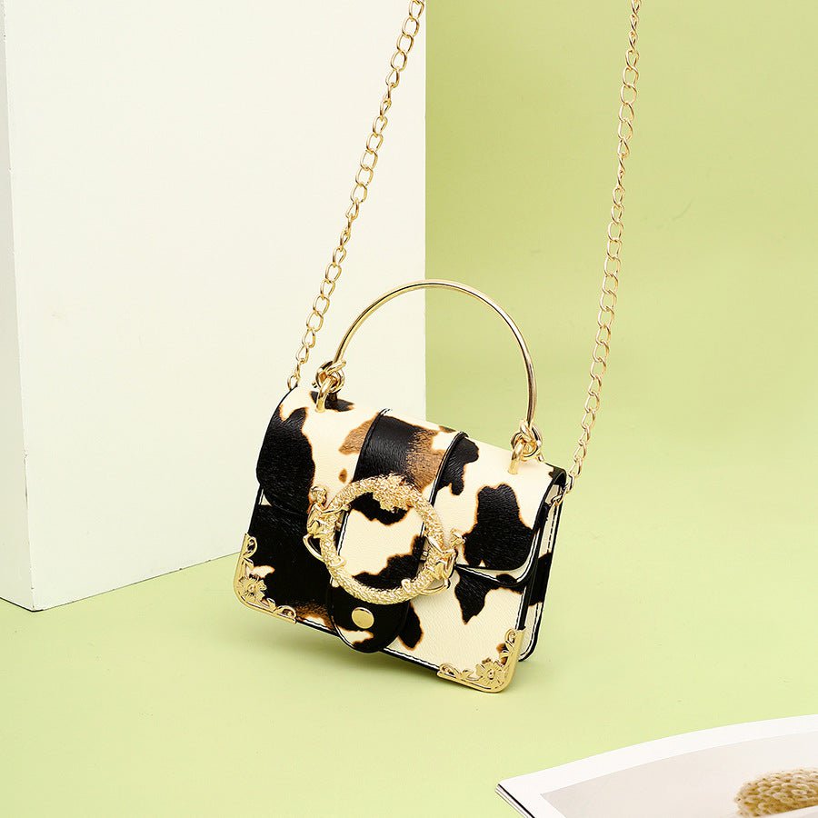 LovelyRLovely LovelyRLovely Cow Pattern Handbag Black white LovelyRLovely Cow Pattern Handbag