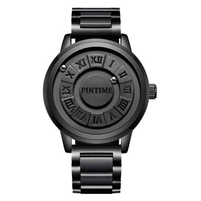 LovelyRLovely LovelyRLovely Creative Concept Waterproo Black Shell Black Steel Belt LovelyRLovely Creative Concept Waterproof Watch