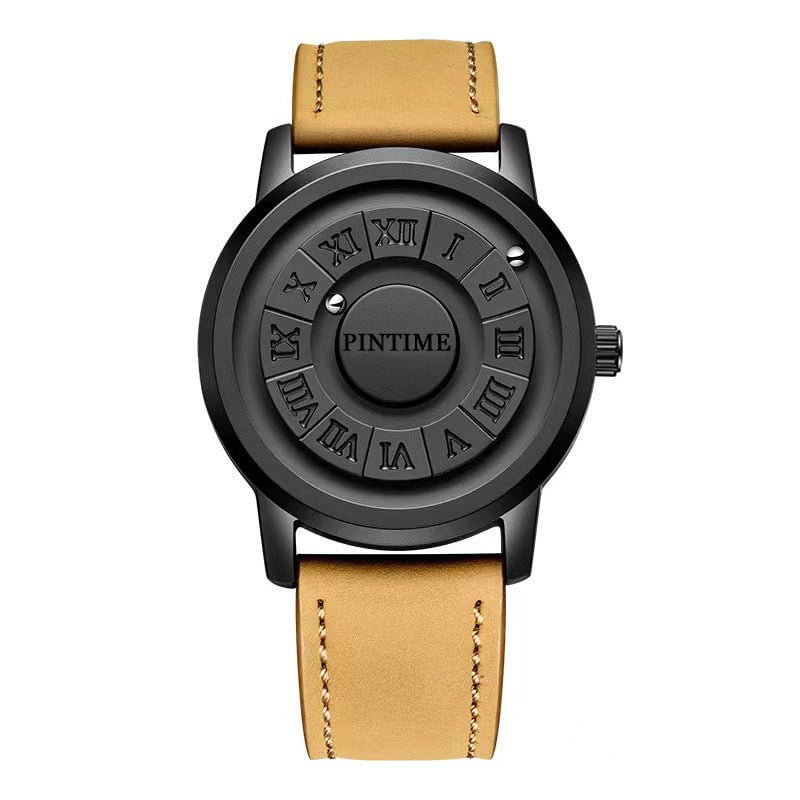 LovelyRLovely LovelyRLovely Creative Concept Waterproo Black Shell Brown Belt LovelyRLovely Creative Concept Waterproof Watch