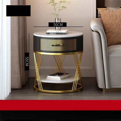 LovelyRLovely LovelyRLovely Creative Nordic Bedside Ro Gold / 50x55cm LovelyRLovely Creative Bedside Round Table