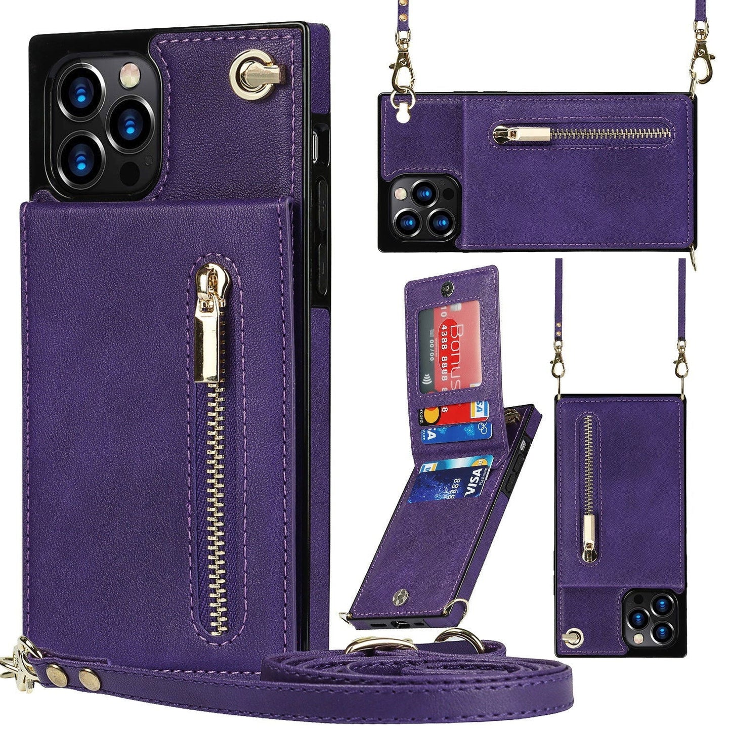 LovelyRLovely LovelyRLovely Crossbody XR Zipper Phone Purple / IPhone15 LovelyRLovely Crossbody XR Zipper Phone Case