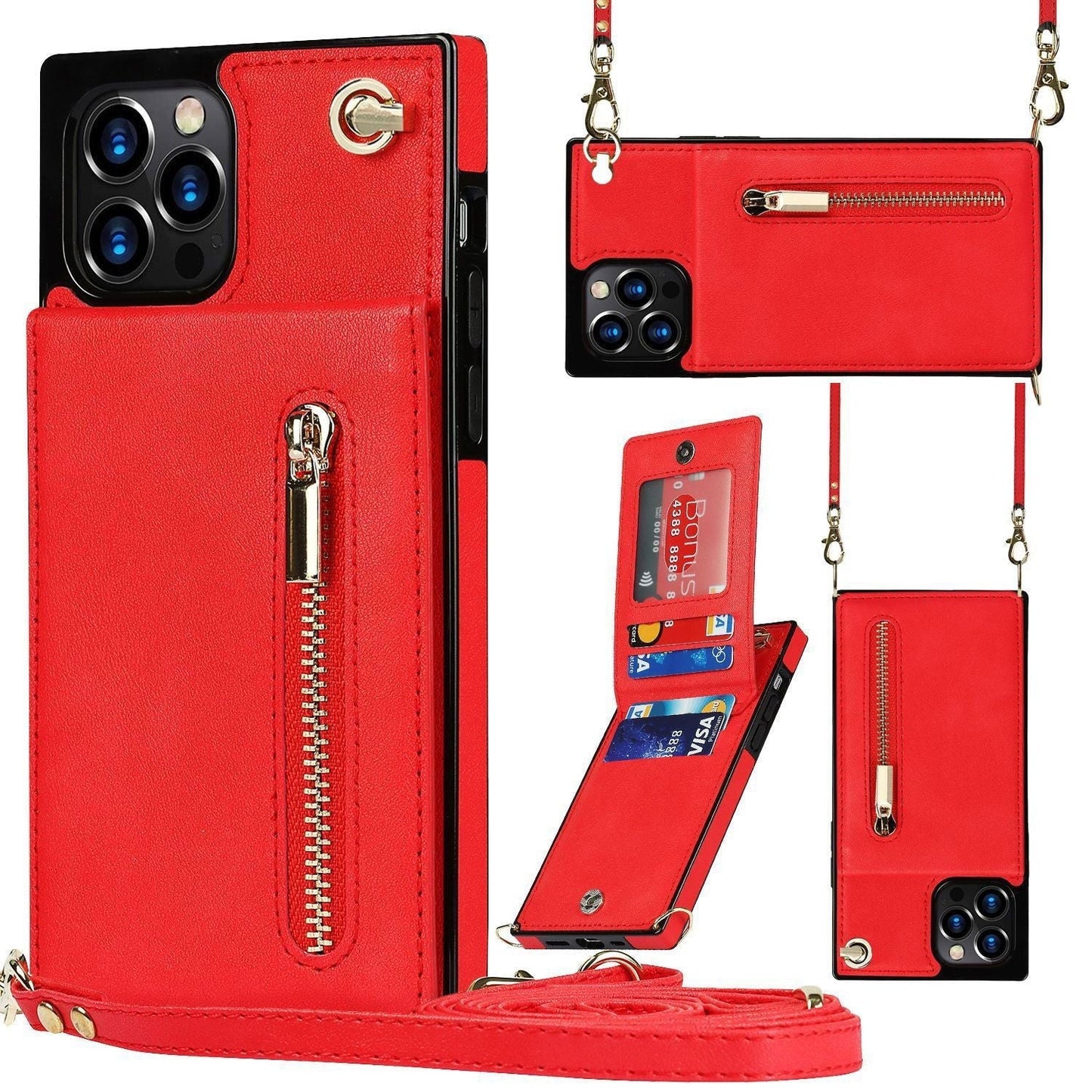 LovelyRLovely LovelyRLovely Crossbody XR Zipper Phone Red / IPhone15 LovelyRLovely Crossbody XR Zipper Phone Case