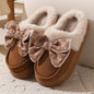 LovelyRLovely LovelyRLovely Cute Bowknot Plush Slipper Bow brown / 36to37 LovelyRLovely Cute Bowknot Plush Slipper