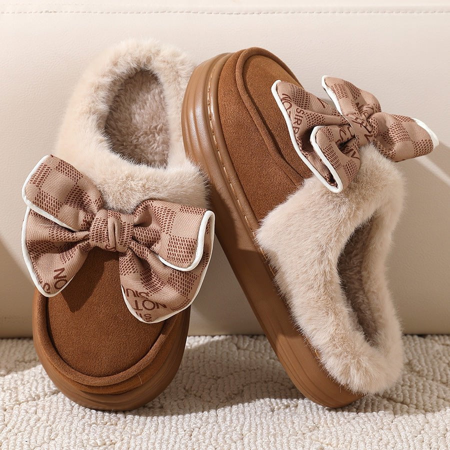 LovelyRLovely LovelyRLovely Cute Bowknot Plush Slipper LovelyRLovely Cute Bowknot Plush Slipper