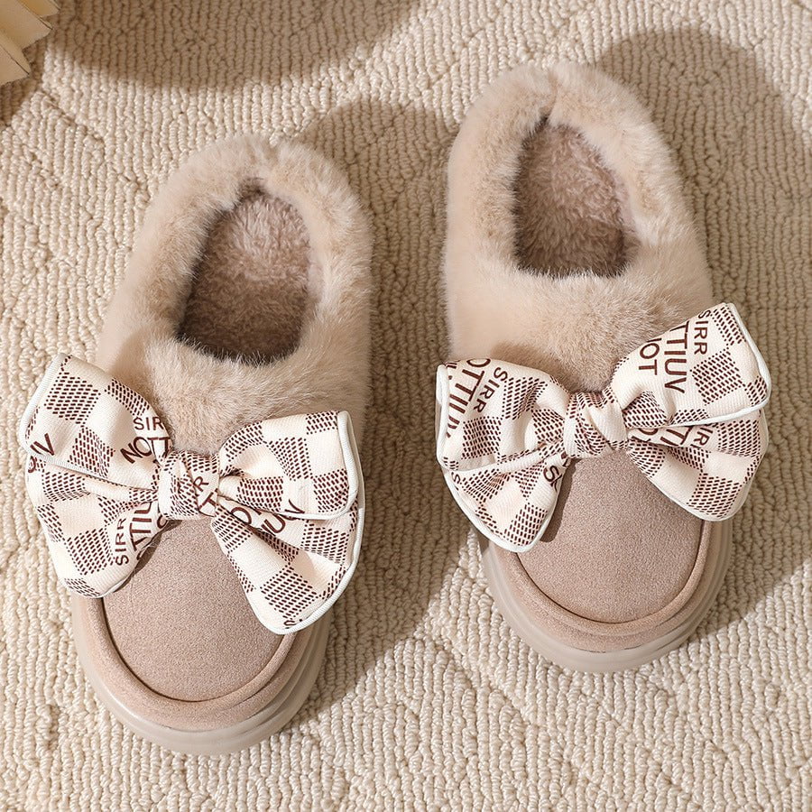 LovelyRLovely LovelyRLovely Cute Bowknot Plush Slipper LovelyRLovely Cute Bowknot Plush Slipper