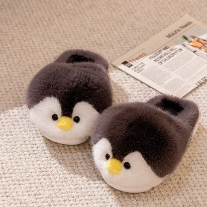 LovelyRLovely LovelyRLovely Cute Penguin Plush Slipper Black Without Heel / 36to37 LovelyRLovely Cute Penguin Plush Slippers