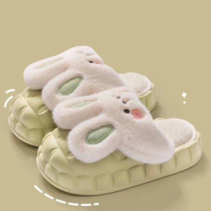 LovelyRLovely LovelyRLovely Cute Rabbit Fuzzy Slippers Green / 36to37 LovelyRLovely Cute Rabbit Fuzzy Slippers